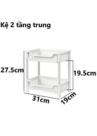 Kệ chữ nhật 2 Tầng , Kệ nhựa đựng đồ đa năng , kệ lắp ráp 2 tầng Việt Nhật 5538 - Hàng chính hãng ( Giao màu ngẫu nhiên) 