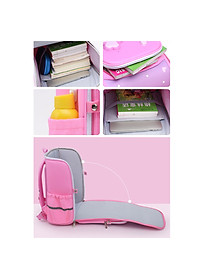 Balo chống gù dáng hộp 3D cho bé gái ,balo học sinh tiểu học in hình dễ thương HS1026