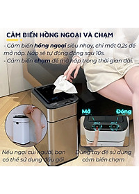 Thùng rác thông minh cảm ứng tự động đóng mở DandiHome - Tặng pin AA