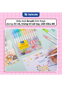 Bút lông 5/12/24 màu Cotton Candy - Hygee - Blooming - Cherry Blossom đầu Brush Thiên Long Colokit