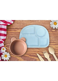 Khay Ăn Dặm Bát Ăn Dặm Bằng Gốm Sứ Cao Cấp An Toàn Cho Bé - Set Khay ăn Dặm Chén Ăn Dặm Chia Ngăn Cho Trẻ Giá Cực Rẻ