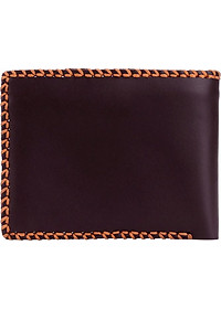 Ví nam da bò Huy Hoàng đan viền màu nâu HT2136