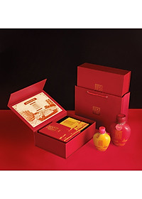 Đặc Sản Phan Thiết - Set 1 Giỏ Quà Đậm Đà Tình Thân Nước Mắm Tôm Biển Bình Gốm Đỏ 60N Và Cá Cơm Ruột Đỏ Bình Gốm Vàng 60N