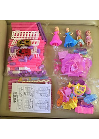 Đồ Chơi Cho Bé Gái, Đồ Chơi Lắp Ráp Ngôi Nhà Búp Bê 4 Tầng Kèm Bộ Phụ Kiện 194Pcs, Quà Tặng Sinh Nhật Cho Bé Gái