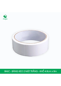 BK6C - 12 cuộn băng keo 2 mặt siêu dính - Khổ 4.8cm x 8m - Băng dính 2 mặt, băng keo hai mặt