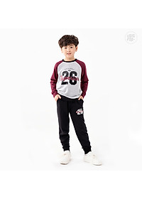 Quần áo bé trai BIGFOX - MISS MEOW thu đông size đại, bộ dài tay cho bé phong cách Âu Mỹ hình in số 26 11 - 38 kg QATE