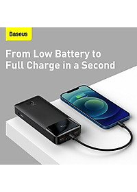 Pin sạc dự phòng Baseus Bipow Digital Display Power Bank 20000mAh ( 15W/20W, USB*2+Type C , LED Display, 2 Way Fast charge ) - Hàng chính hãng