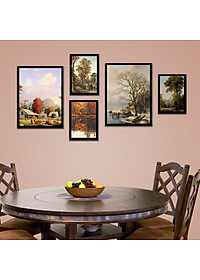 Bộ 5 Khung Hình Kính Treo Tường Tặng bộ ảnh như hình mẫu, Đinh Treo Tranh và sơ đồ treo - Khung Hình Phạm Gia PGCTK0650