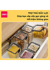 Hộp Nhựa Đựng Thực Phẩm Khô DELI- Hộp Nhựa Đựng Ngũ Cốc Đồ Khô Nắp Kín Chống Ẩm Mốc Nắp Kín Sắp Xếp Nhà Bếp Bảo Quản Thực Phẩm Phân Chia Thực Phẩm Chống Mùi Tủ Lạnh Chống Tràn Chống Rò Rỉ