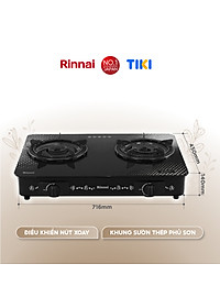 Bếp gas dương Rinnai RV-715Slim-SCH(VP) mặt bếp kính SCHOTT và kiềng bếp men - Hàng chính hãng.