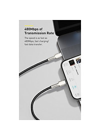 Cáp sạc nhanh iphone type c to lightling pd 20w Baseus Cafule Series Metal - dây sạc bọc dù cao cấp cho IP ipad - hàng chính hãng