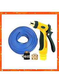Bộ dây vòi xịt nước rửa xe, tưới cây tăng áp 3 lần,loại 15M (nối đồng nhựa đen) 206317