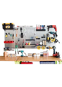 Giỏ đựng Pegboard 10x20cm - Làm bằng thép que, bọc nhựa hiện đại - Phụ kiện bảng treo dụng cụ cơ khí