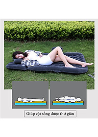 Đệm giường hơi xe ô tô loại tốt - đệm hơi ghế sau ô tô vải nhung dùng cho ô tô bán tải ô tô 5 chỗ, ô tô 7 chỗ