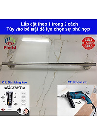 Giá treo khăn tắm dán tường Pimisi inox 304 dùng để treo quần áo - vắt khăn trong nhà vệ sinh - phụ kiện - đồ dùng gia đình dán bằng keo không khoan | hàng chính hãng