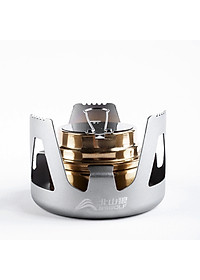 Bếp cồn dã ngoại, cắm trại, picnic SK063. Chất liệu hợp kim nhôm + đồng vàng. Nắp chữa cháy an toàn.