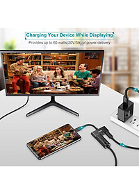 Hub sạc nhanh chia cổng 2 in 1 PD Type-C ra Type-C 3.0 và HDMI chuẩn 4K hiệu CHOETECH M03BK cho Macbook Pro / Smartphone - Hàng chính hãng