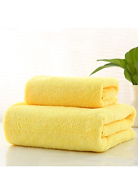 Khăn Tắm, Khăn Mặt, Combo 2 Khăn Lông Cừu Kích Thước 70cm x 140cm, 35cm x 75cm, Tiêu Chuẩn Hàn Quốc Sêu Mềm Mịn, An Toàn Cho Da - Chính hãng 