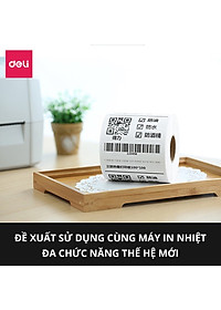 Giấy Decal Nhiệt In Nhãn, Minicode, Đơn Hàng TMĐT Deli -  Cuộn 325 Tờ 10x15cm - Dùng Cho Bill, Mã Vạch, Hóa Đơn, Livestream, Kinh Doanh Online - Không Phai Mực - Hàng Chính Hãng - 12308