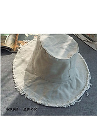 Mũ tai bèo viền rách đơn giản mà phong cách dành cho cặp đôi thời trang mùa hè/ Nón bucket viền rách tua rua vải kaki jeans vành rộng - Smice House