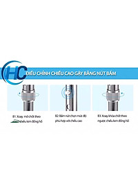 Gậy 3 Chân Cao Lucass B-926 (Có Thể Tăng Giảm Chiều Cao)