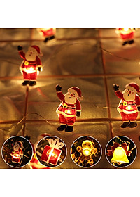 Dây Đèn LED 2M 20 Bóng Hình Ông Già Noel / Người Tuyết Trang Trí Cây Thông Giáng Sinh Năm Mới - HÀNG CHÍNH HÃNG MINIIN