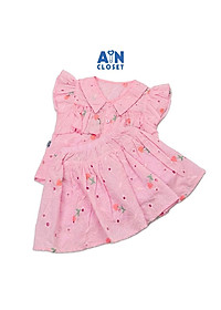 Bộ áo váy ngắn bé gái họa tiết Hồng Thêu cotton boi - AICDBGCAKEI2 - AIN Closet