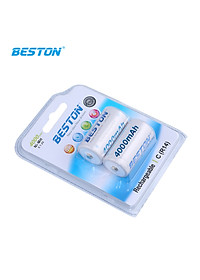 Pin C sạc Beston 4000mAh - Vỉ 2 pin cỡ trung dùng cho thiết bị gia đình, thiết bị điện tử - hàng nhập khẩu