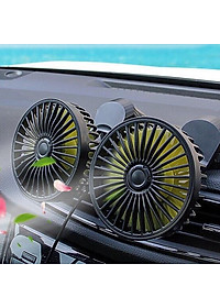 Quạt ô tô thông minh, quạt đôi đa năng xe hơi 12v, 24v xoay 360 tiện ích cao cấp mẫu mới loại tốt gió mạnh, phụ kiện ô tô