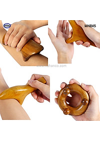 COMBO bộ 3 Dụng Cụ day ấn Huyệt Mát xa toàn thân kiểu Thái bằng gỗ Bách Xanh (MH845) Có mùi thơm dễ chịu - Chăm sóc sức khỏe