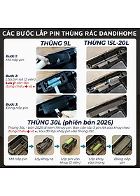 Thùng rác thông minh cảm ứng tự động đóng mở DandiHome - Tặng pin AA