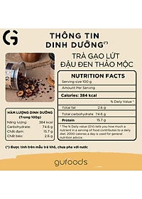 Trà gạo lứt đậu đen thanh nhiệt GUfoods - Tự nhiên, Healthy, Thanh lọc cơ thể, Mát gan, Cải thiện giấc ngủ, Đa dạng hương vị