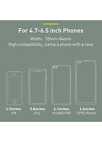Giá Đỡ Điện Thoại Ô Tô Gắn Cửa Gió Baseus Nhỏ Gọn Xoay 360 Độ Phù Hợp Kích Thước 4.7-6.5 Inch - Hàng Chính Hãng