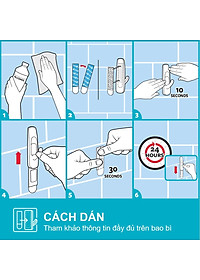 Móc dán tường chống thấm nước Command 3M vỉ 2 cái cỡ vừa chịu lực 1.3kg - Độ bền cao, bám cực chắc, tháo cực dễ 17001B