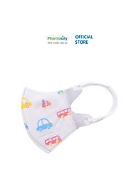 Khẩu trang y tế 3D Pharmacity ngăn bụi mịn và vi khuẩn cho trẻ 2-5 tuổi (Hộp 10 cái)