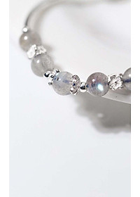 Vòng tay đá xà cừ ánh xanh charm ngôi sao 6 cánh thủy, kim - Ngọc Quý Gemstones