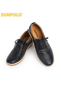 Giày nam Da bò Buộc dây SUNPOLO SPH424 (Xanh navy, Nâu)
