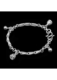 Lắc Tay Lắc Chân Trẻ Em Bạc Hiểu Minh LTE097 chiếc chuông nhỏ