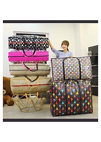 Túi bạt -Túi dứa bỏ hành lý -Túi đựng đồ chăn quần áo có dây kéo kích thước  lớn 70 x 55 x 26cm siêu bền , rất tiện dụng cho mọi gia đình 