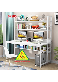 Bàn làm việc, bàn học khung sắt mặt gỗ BKS05 - Nội thất lắp ráp Viendong Adv