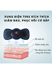 Miếng Massage Xung Điện Cổ Vai Gáy, Bắp Tay, Lưng Bằng Sung Điện đỡ đau Nhức Hiệu Qủa -Máy mat sa thân hình 10 Chế Độ