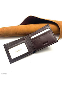 Bóp Nam Mini Nhỏ Gọn, Da Bò NAPA Mềm Mại - Vân Tự Nhiên, Thiết Kế Cổ Điển, Đơn Giản - Mỏng Nhẹ, Dáng Ngang - Gập 2, Đựng Tiền và Thẻ ATM Tiện Dụng - Hàng Chính Hãng SAIGIO