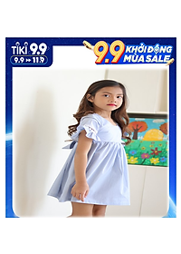 Đầm Bé Gái KIKA Ren Tay K122 - Xanh Nhạt