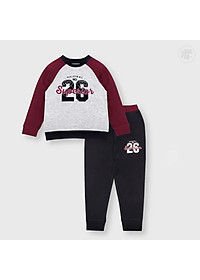 Quần áo bé trai BIGFOX - MISS MEOW thu đông size đại, bộ dài tay cho bé phong cách Âu Mỹ hình in số 26 11 - 38 kg QATE