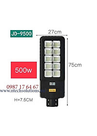 Đèn đường liền thể năng lượng mặt trời Jindian mã JD9500 Công suất 500W-Khung ABS- Chip Led "SMD"