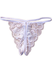 Bộ đồ lót ren lọt khe 2 mảnh - Màu trắng