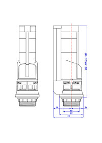 Bộ xả paradise - Van xả  nước bồn cầu 2 khối 2 nhấn HKC-VX03 (Cao 262 mm)