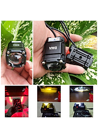(LOẠI TỐT) Đèn led trợ sáng xe máy 2 màu cốt pha B.M.A bi cầu bản đặc biệt 4 chế độ mẫu mới hàng víp siêu gom , phụ kiện xe máy