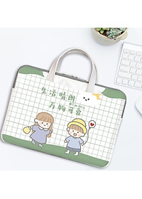 Túi xách da chống sốc laptop máy tính , túi công sở nữ cặp đựng laptop cute dễ thương