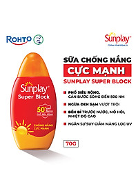 Kem chống nắng Sunplay cực mạnh dạng sữa Sunplay Super Block SPF 81, PA++++ 70g